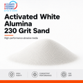 Activated white alumina 230 grit sand by Accurate Thermal Systems