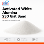 Activated white alumina 230 grit sand by Accurate Thermal Systems