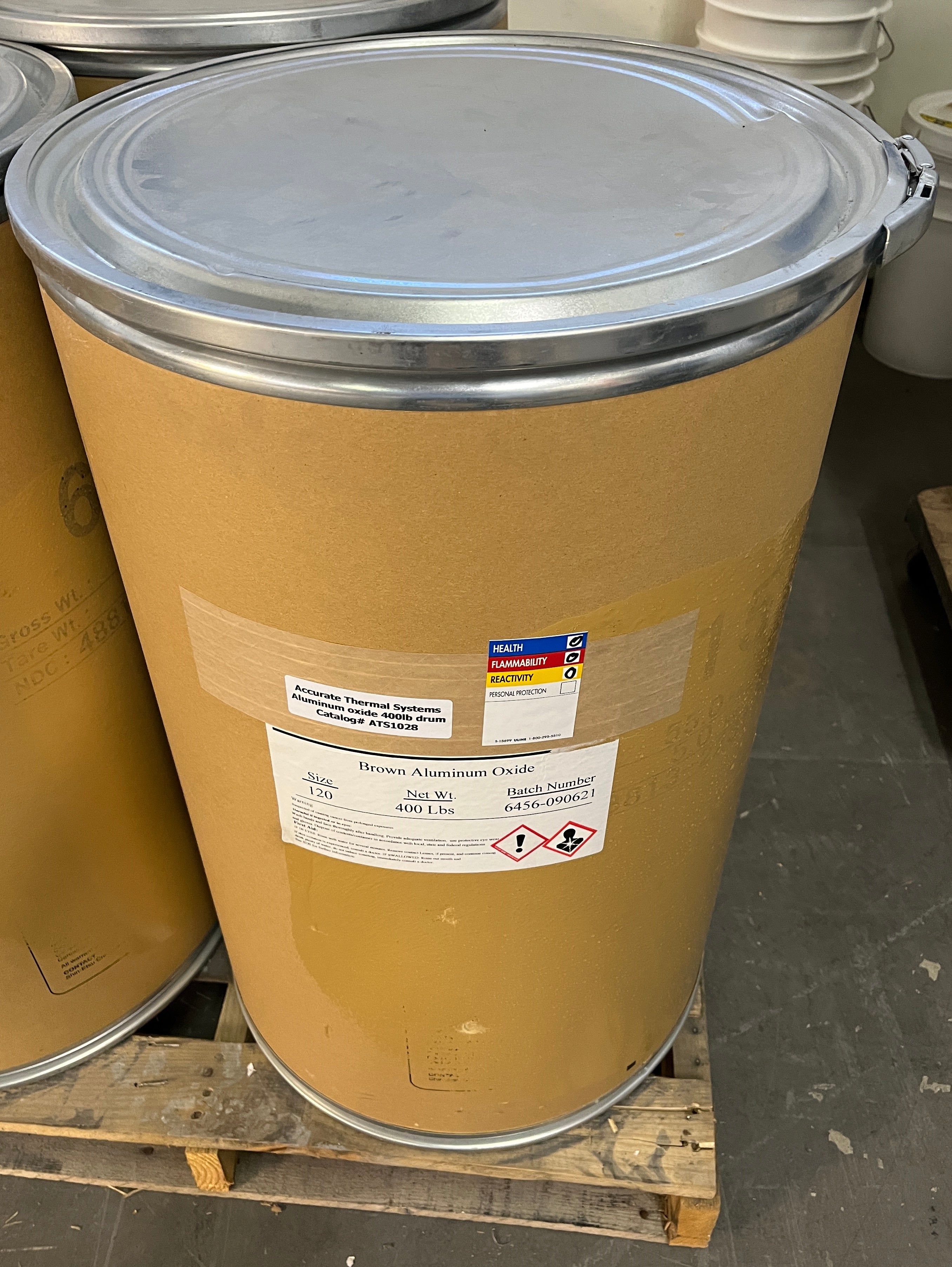 Brown Aluminum Oxide Sand for Fluidized Baths – 120 Grit, 400 lb Drum, ATS1028